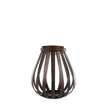 Hampton Metal Bulb Lantern Brown SMALL