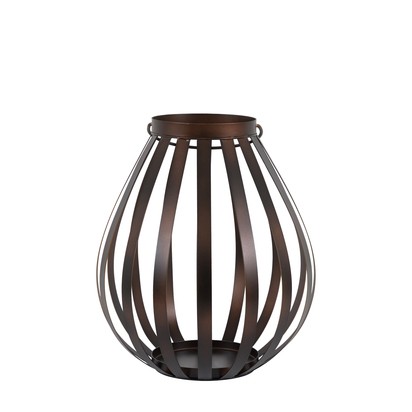 Hampton Metal Bulb Lantern Brown LARGE