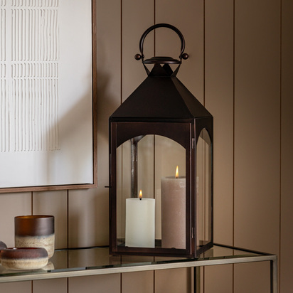 Richmond Metal Lantern Brown LARGE