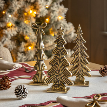 Windsor Set of 3 Tree Ornaments Gold