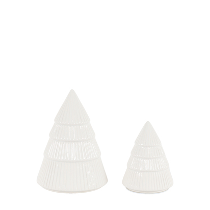 Keswick Set of 2 Ceramic Tree Ornament White