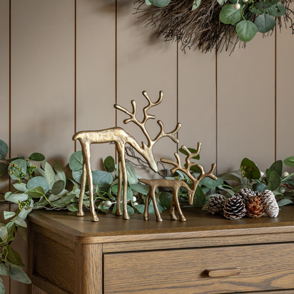 Keswick Set of 2 Metal Reindeer Gold