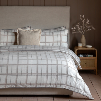 Winchester Check Brushed Cotton Duvet Set Single SINGLE