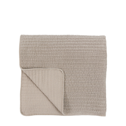 Marlborough Cotton Velvet Stitched Bedspread Taupe