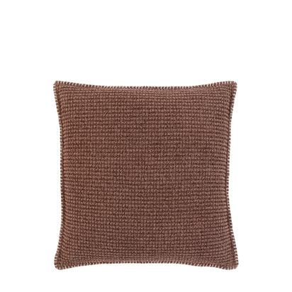 Langley Textured Cushion Brown Feather Filled