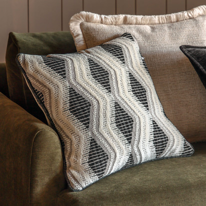 Alderley Jacquard Cushion Slate Feather Filled