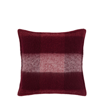 Keswick Check Faux Mohair Cushion Merlot Poly Filled