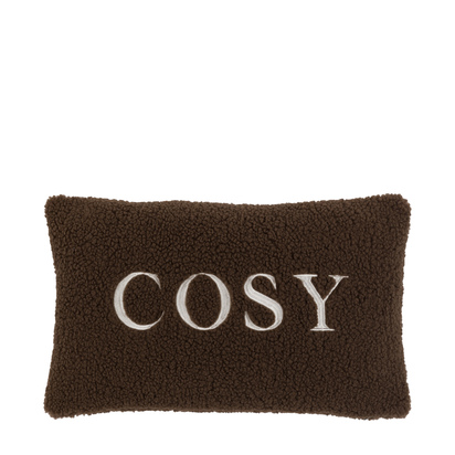 Cartmel Cosy Embroidered Cushion Chocolate Poly Filled