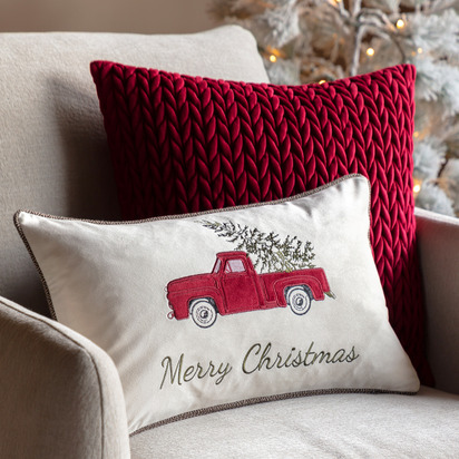 Windsor Embroidered Car Cushion Poly Filled