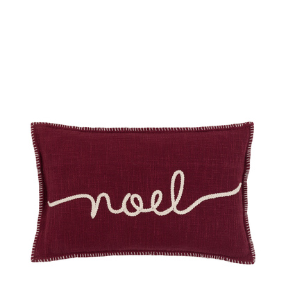 Windsor Noel Embroidered Cushion Merlot Poly Filled