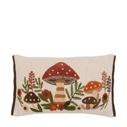 Woodstock Mushroom Embroidered Cushion Poly Filled