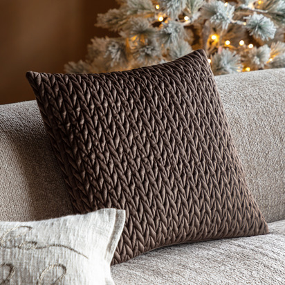 Verona Cushion Chocolate (2pk) Poly Filled