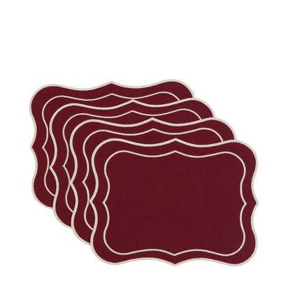 Windsor Scallop Placemats Merlot (4pk)
