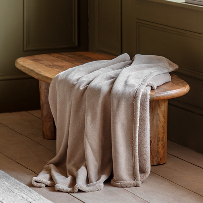 Grasmere Chenille Sherpa Throw Natural