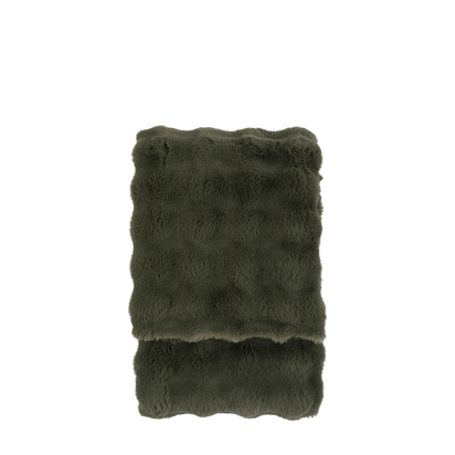 Ambleside Marshmallow Rabbit Faux Fur Throw Olive