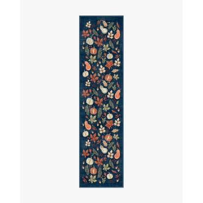 Autumn Harvest Blue Flatwoven Rug - 75 x 305 cm - Rug + Pad System