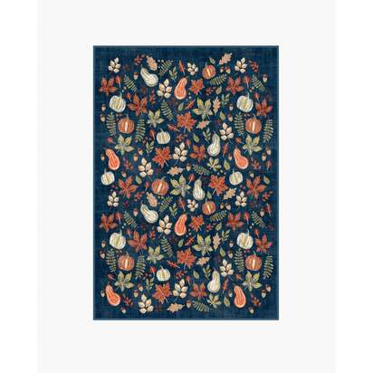 Autumn Harvest Blue Flatwoven Rug - 120 x 185 cm - Rug + Cushioned Pad System
