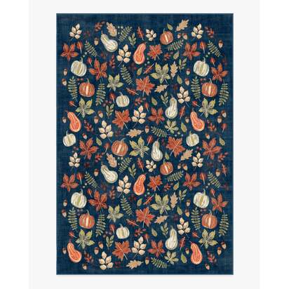 Autumn Harvest Blue Flatwoven Rug - 200 x 290 cm - Rug + Cushioned Pad System