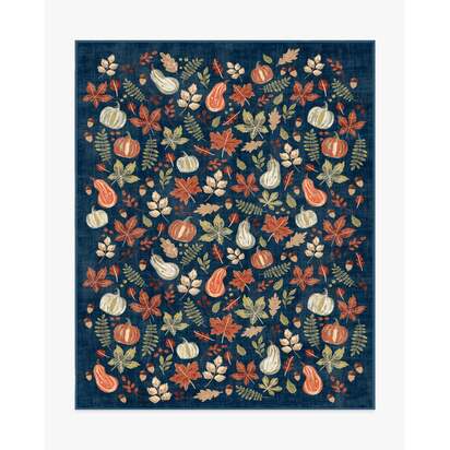 Autumn Harvest Blue Flatwoven Rug - 245 x 305 cm - Rug + Cushioned Pad System