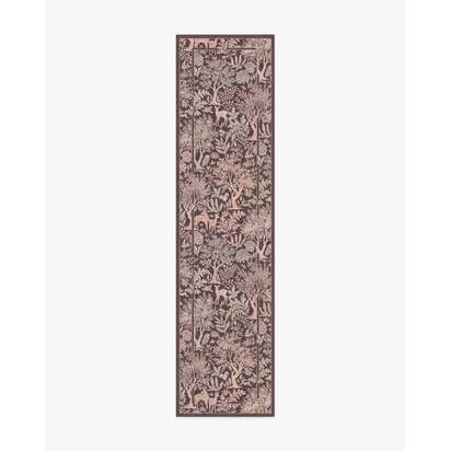 Elowen Burgundy Flatwoven Rug - 75 x 305 cm - Rug + Cushioned Pad System