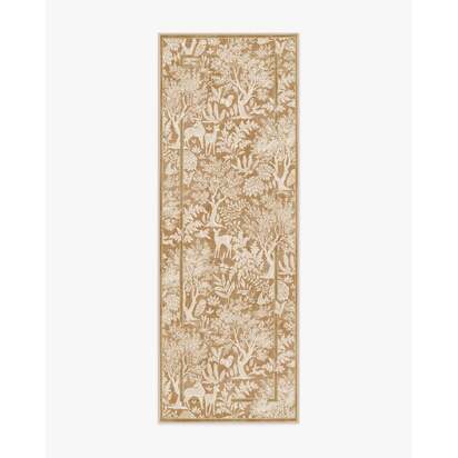 Elowen Ochre Flatwoven Rug - 75 x 215 cm - Rug + Cushioned Pad System