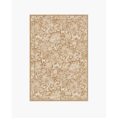 Elowen Ochre Flatwoven Rug - 120 x 185 cm - Rug + Cushioned Pad System