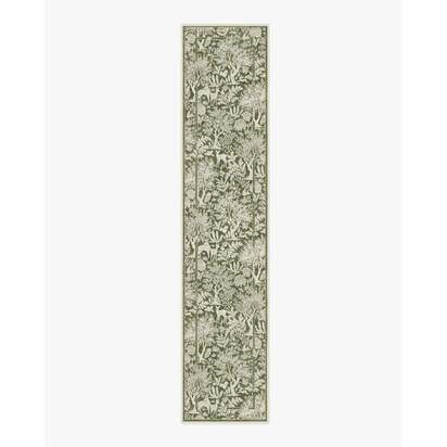 Elowen Olive Flatwoven Rug - 75 x 365 cm - Rug + Pad System