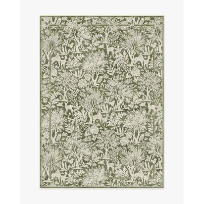 Elowen Olive Flatwoven Rug - 150 x 215 cm - Rug + Pad System