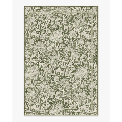 Elowen Olive Flatwoven Rug - 185 x 275 cm - Rug + Pad System