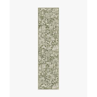 Elowen Olive Flatwoven Rug - 75 x 305 cm - Rug + Cushioned Pad System