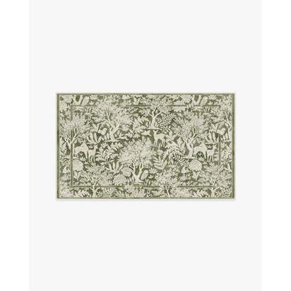 Elowen Olive Flatwoven Rug - 90 x 150 cm - Rug + Cushioned Pad System
