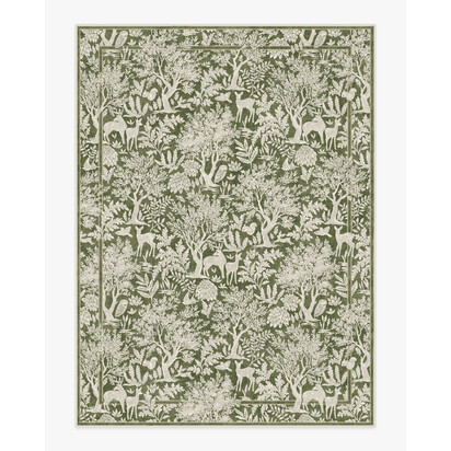 Elowen Olive Flatwoven Rug - 275 x 365 cm - Rug + Cushioned Pad System