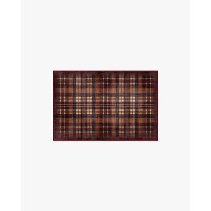 Flannel Plaid Burgundy Rug - 75 x 215 cm - All-In-One Rug