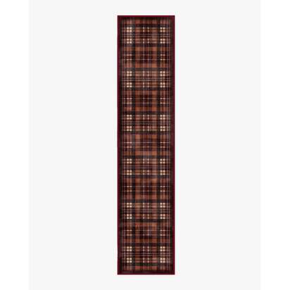 Flannel Plaid Burgundy Rug - 75 x 365 cm - All-In-One Rug
