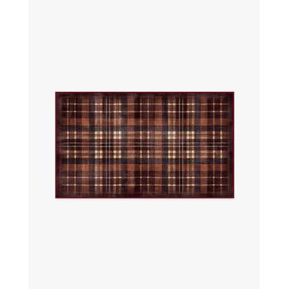 Flannel Plaid Burgundy Rug - 90 x 150 cm - All-In-One Rug