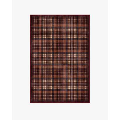Flannel Plaid Burgundy Rug - 120 x 185 cm - All-In-One Rug