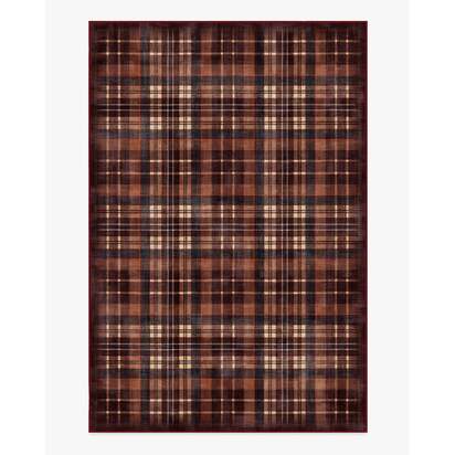 Flannel Plaid Burgundy Rug - 185 x 275 cm - All-In-One Rug