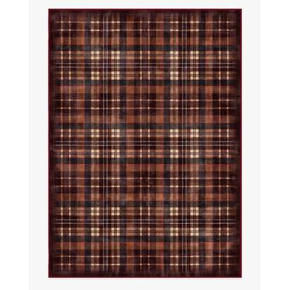Flannel Plaid Burgundy Rug - 305 x 425 cm - All-In-One Rug