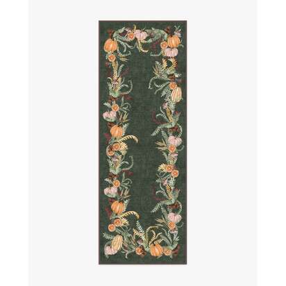 Fall Botanicals Green Flatwoven Rug - 75 x 215 cm - Rug + Pad System