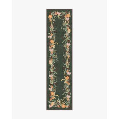 Fall Botanicals Green Flatwoven Rug - 75 x 305 cm - Rug + Pad System