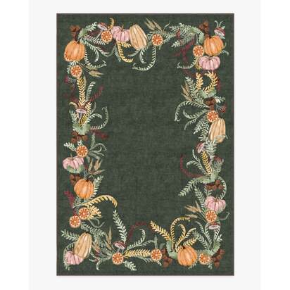 Fall Botanicals Green Flatwoven Rug - 200 x 290 cm - Rug + Pad System