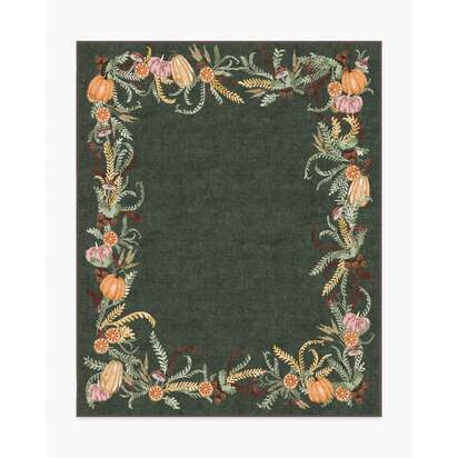 Fall Botanicals Green Flatwoven Rug - 245 x 305 cm - Rug + Pad System