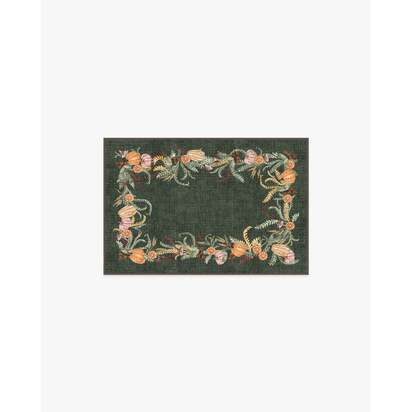 Fall Botanicals Green Flatwoven Rug - 245 x 305 cm - Rug + Pad System