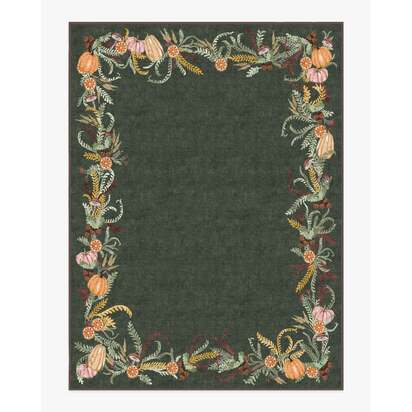 Fall Botanicals Green Flatwoven Rug - 275 x 365 cm - Rug + Pad System