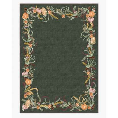 Fall Botanicals Green Flatwoven Rug - 305 x 425 cm - Rug + Pad System