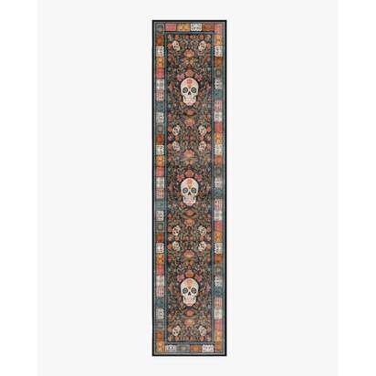 Floral Sugar Skulls Multicolour Rug - 75 x 365 cm - All-In-One Rug