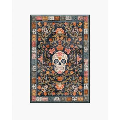 Floral Sugar Skulls Multicolour Rug - 120 x 185 cm - All-In-One Rug