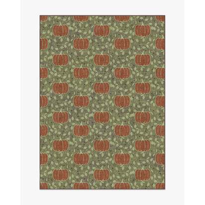 Pumpkin Patch Green Flatwoven Rug - 150 x 215 cm - Rug + Cushioned Pad System