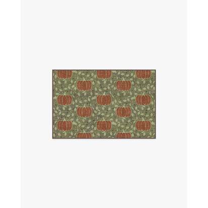 Pumpkin Patch Green Flatwoven Rug - 150 x 215 cm - Rug + Cushioned Pad System