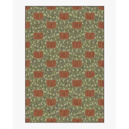 Pumpkin Patch Green Flatwoven Rug - 200 x 290 cm - Rug + Cushioned Pad System